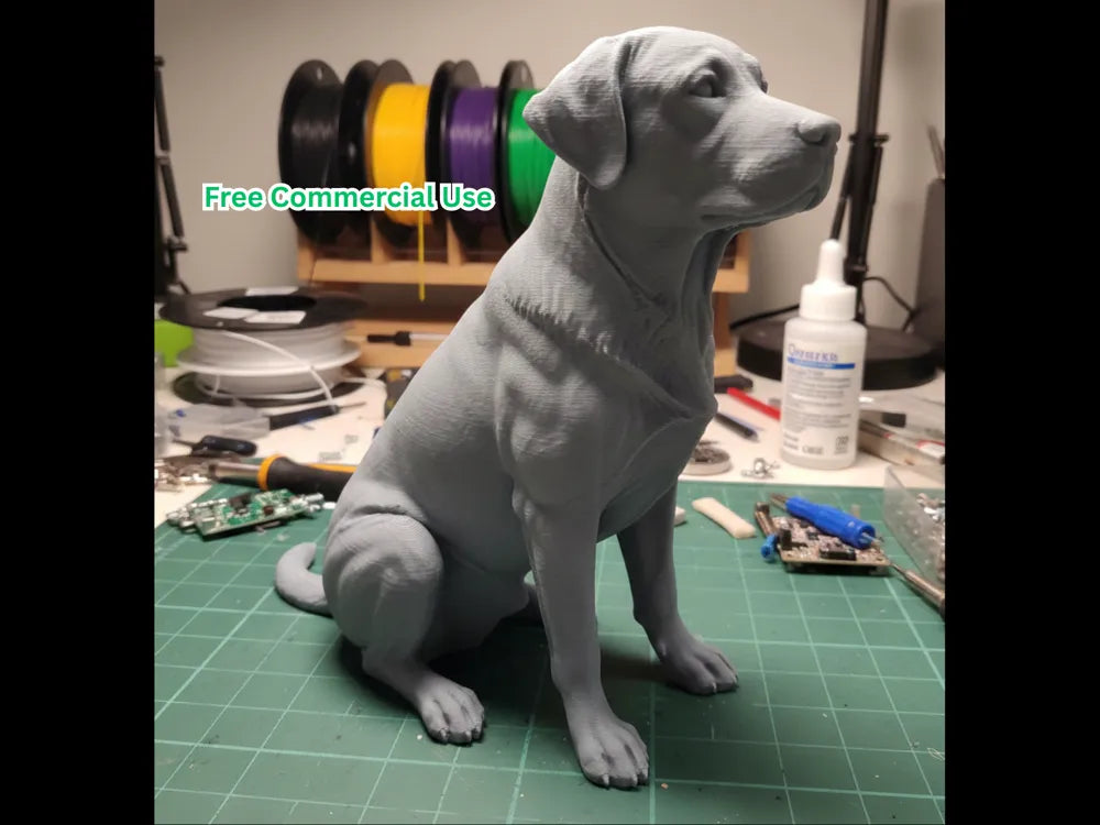 Black Labrador retriever Sitting Statue