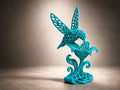 Elegant Hummingbird Lattice Flower Sculpture
