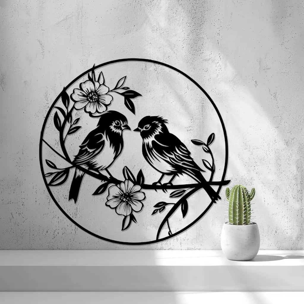 2 Birds on a branch talking to each other