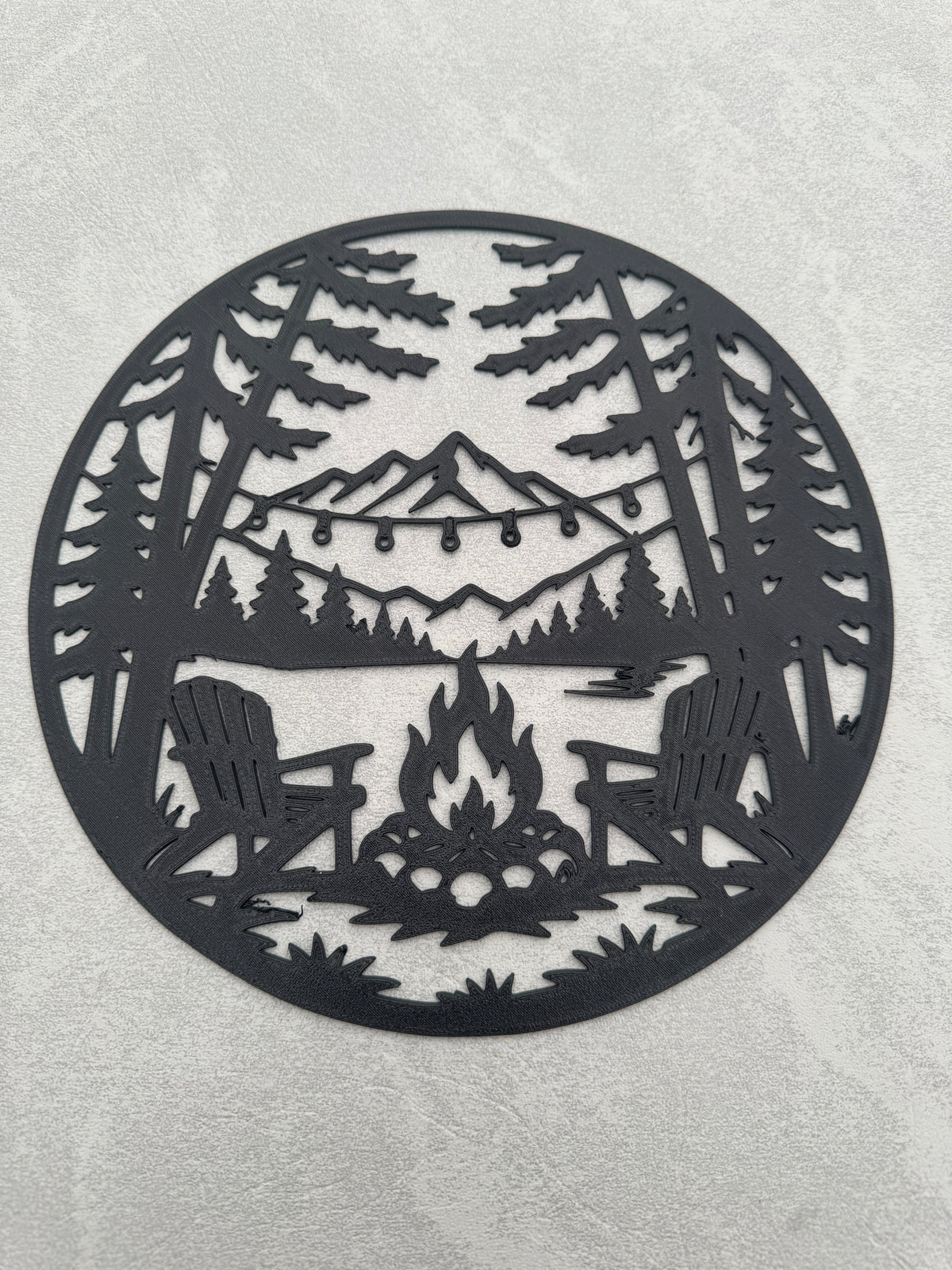 Wall Art - Campfire in Mountain Scene