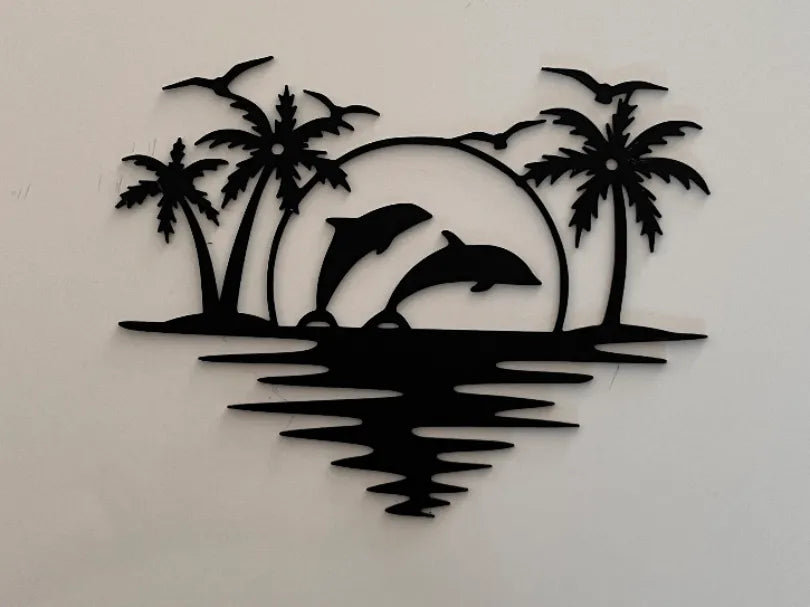 Dolphin Sunset Deco Art