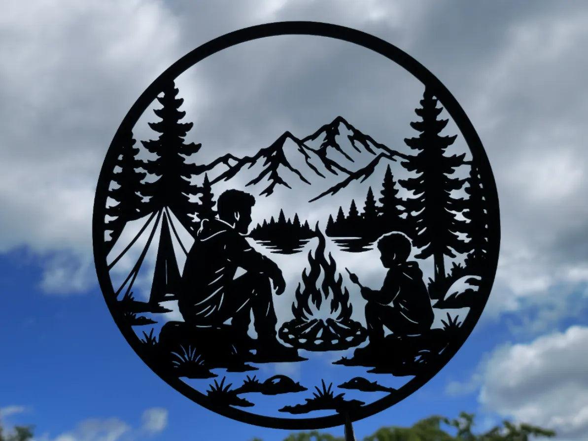 Family Camping one a Mountain