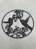 Two Hummingbirds with Flowers in a circle