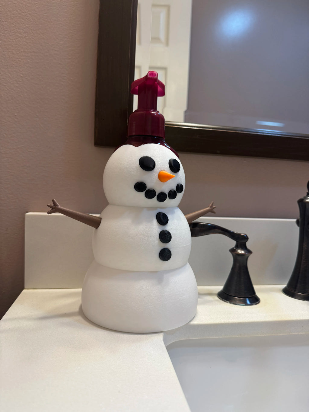 BBW - Bath and Body Works - Snowman with stick arms - 7.5 inches high - Soap sold separately
