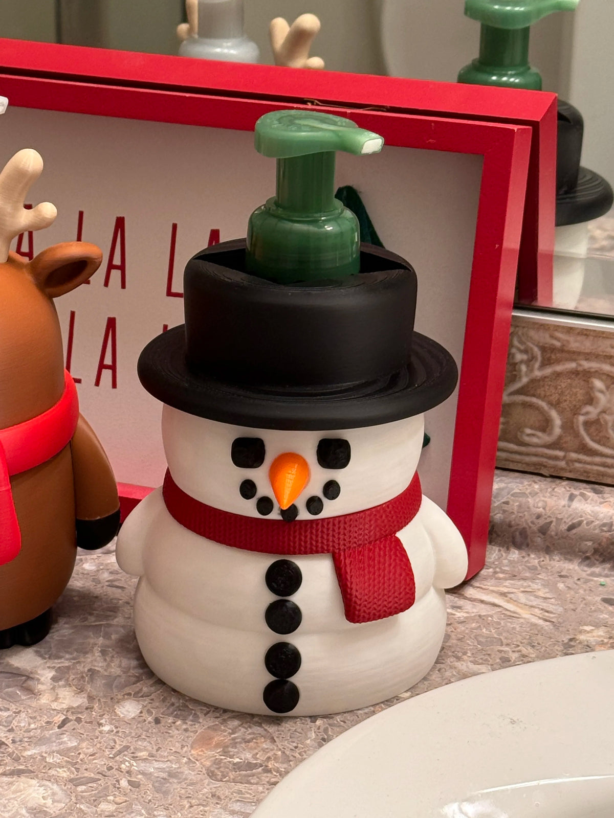 BBW - Bath and Body Works Soap Holder - Snowman with top hat - Soap sold separately