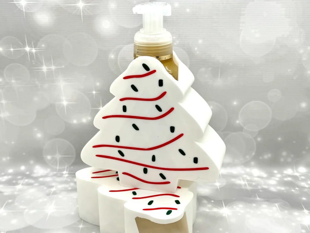 BBW Bath and Body Works Christmas Tree Snack Cake Soap Bottle Holder