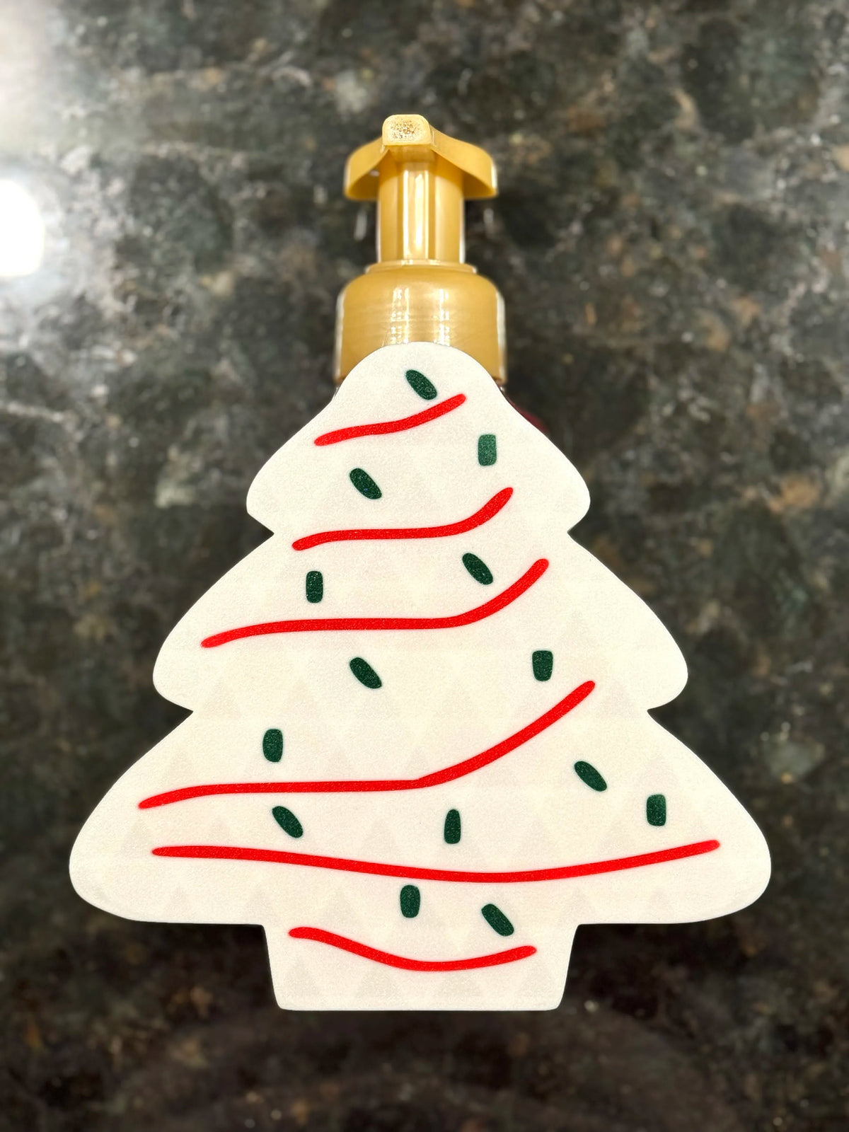 BBW Bath and Body Works Christmas Tree Snack Cake Soap Bottle Holder