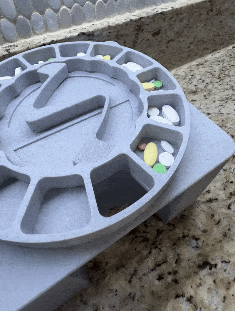 Rotating Pill Dispenser. - Day of Week with AM/PM option