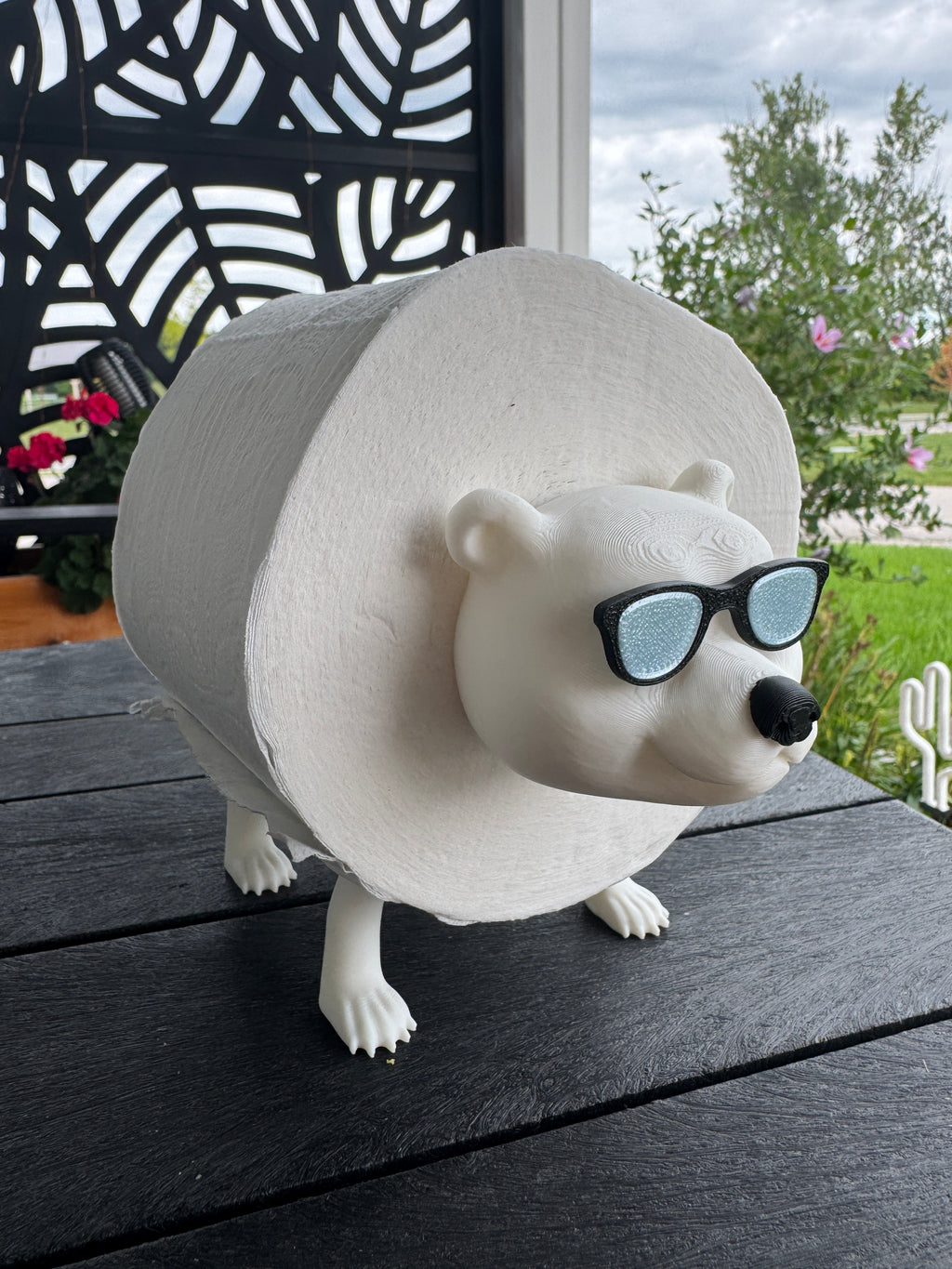 Toilet Roll Holder - Polar Bear with Shades and Glasses