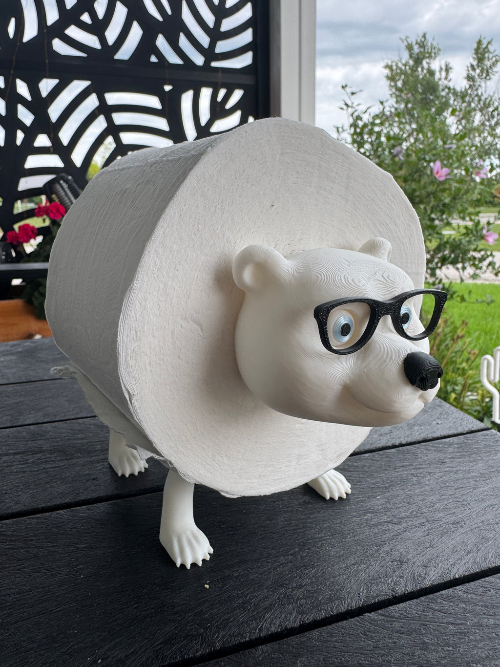 Toilet Roll Holder - Polar Bear with Shades and Glasses