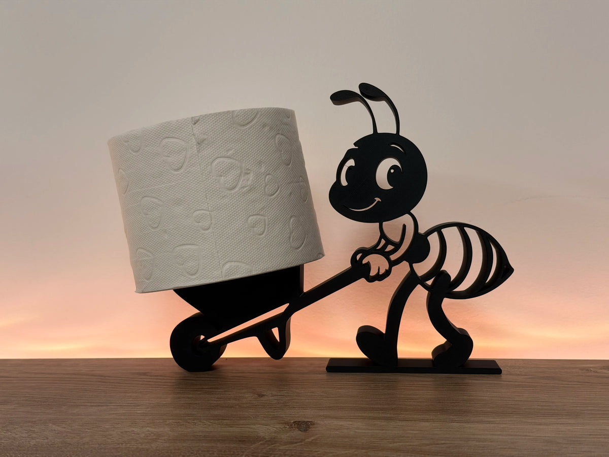 Toilet Roll Holder - Ant with Wheelbarrow