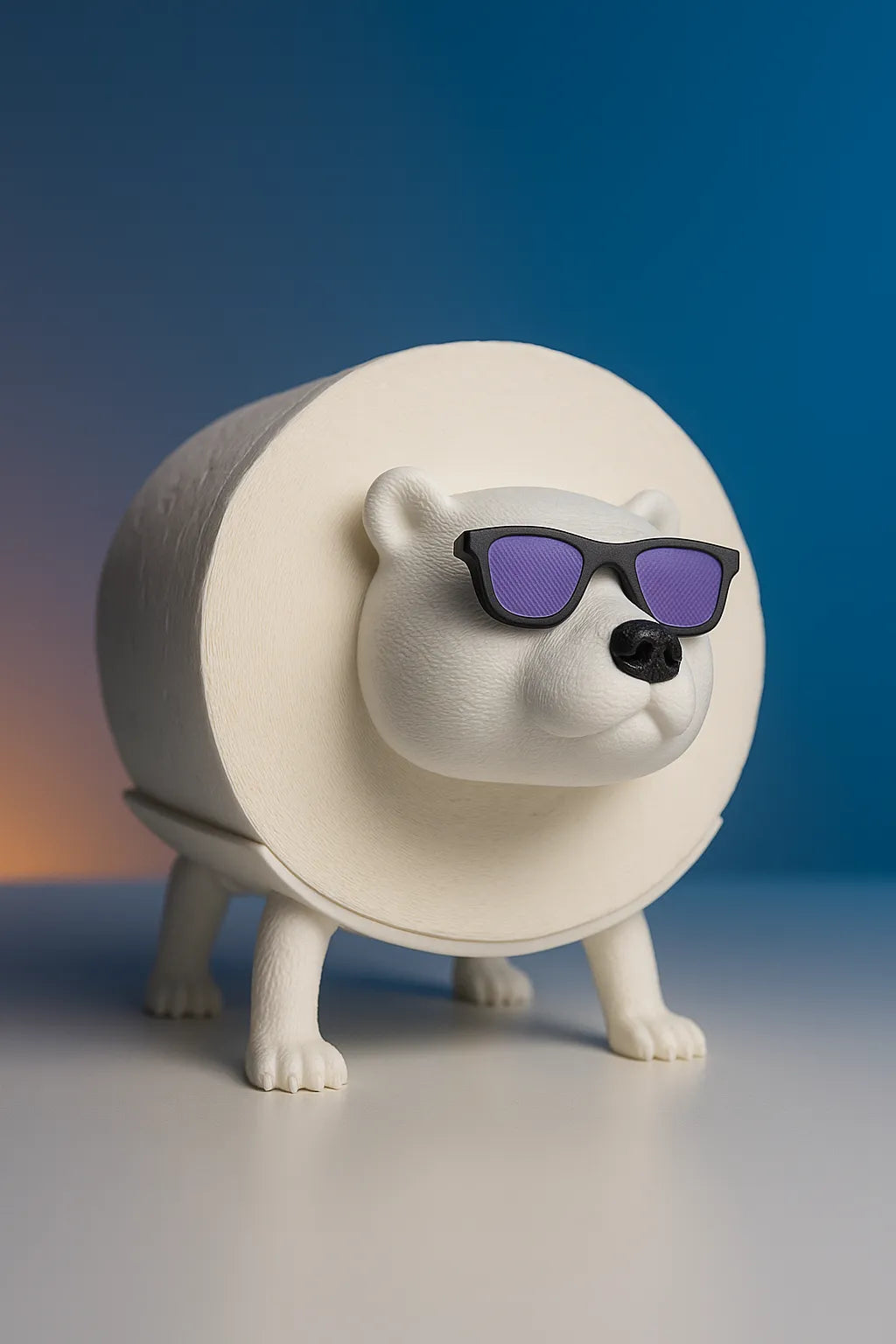 Toilet Roll Holder - Polar Bear with Shades / Glasses