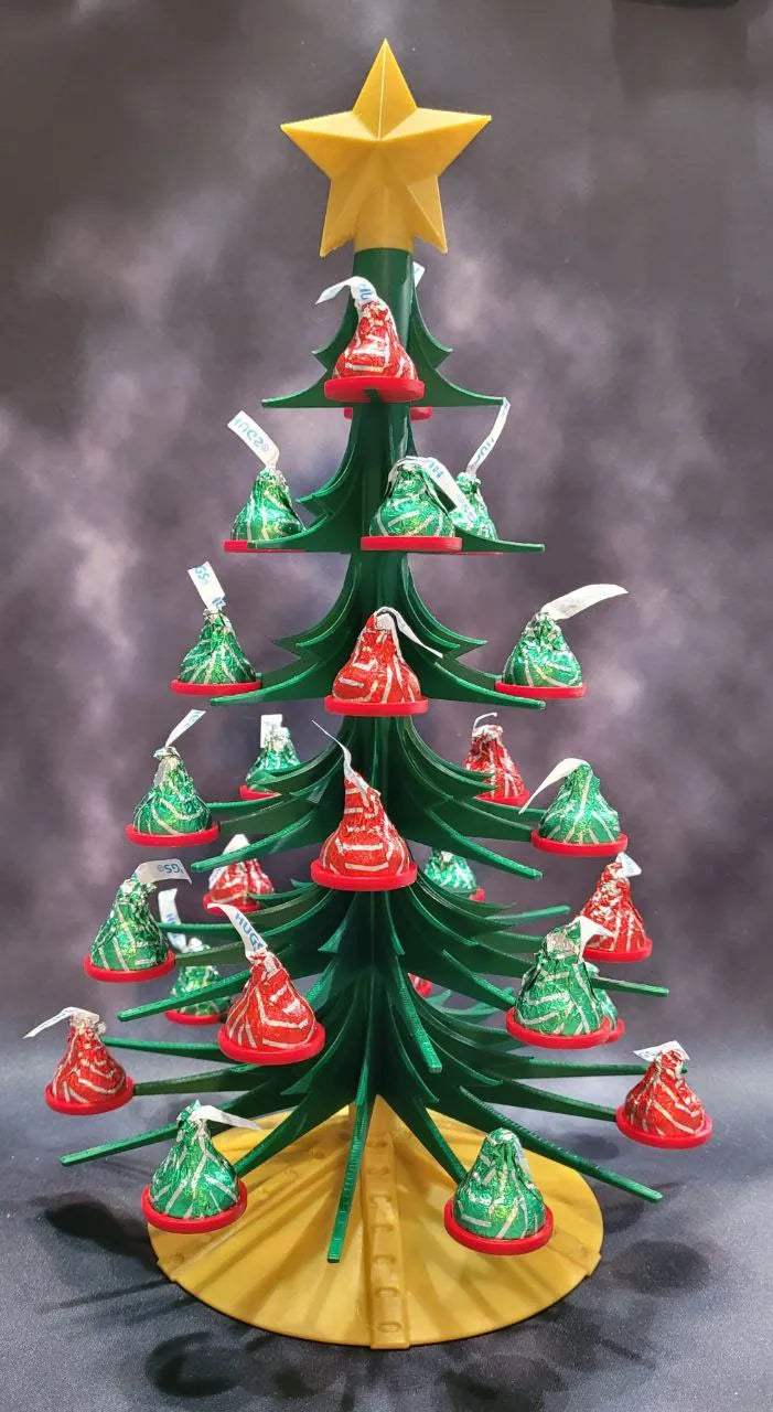 "Kissmas" Tree for Hershey Kisses - Threaded for easy Assemble / Disassemble