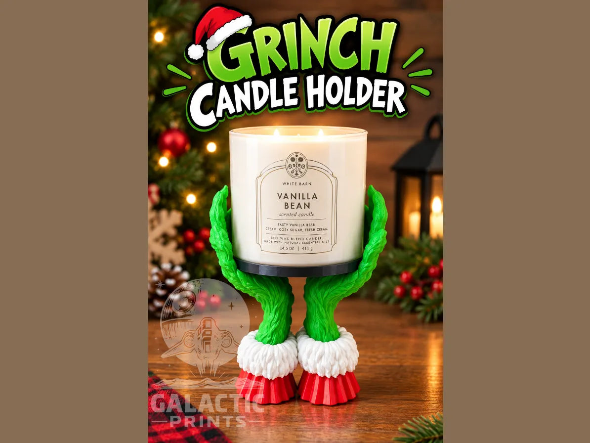 Christmas - Candle Holder - Grinch Hands for up to 3 Wick Candle