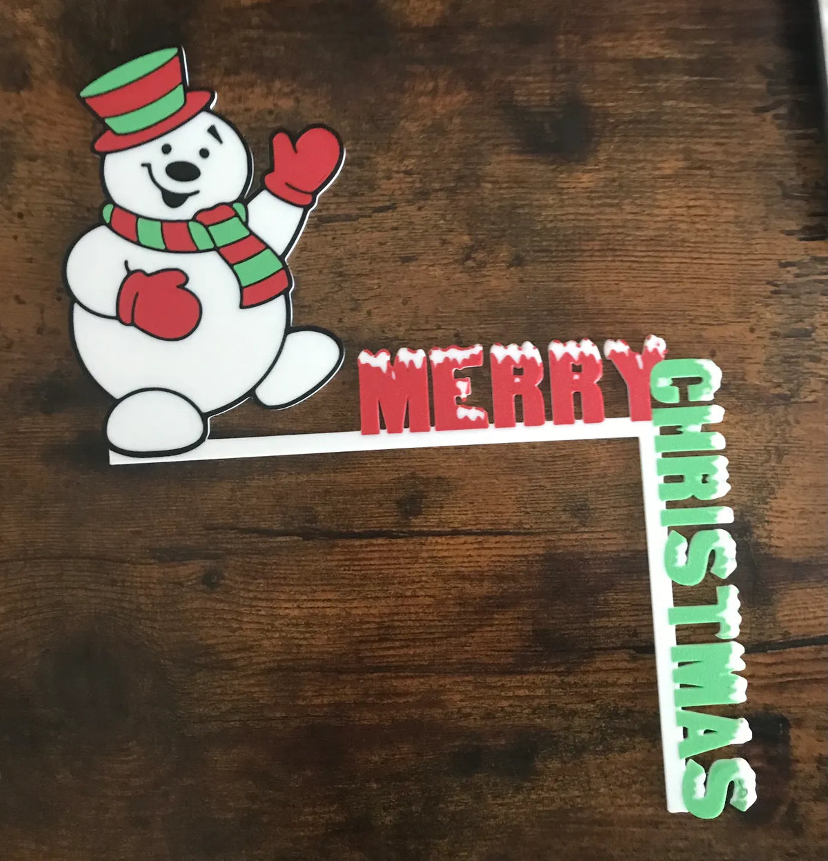 Door Frame Corner - Merry Christmas Happy Snowman
