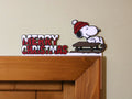 Door Frame Corner - Merry Christmas Snoopy Sleding Left or Right corner