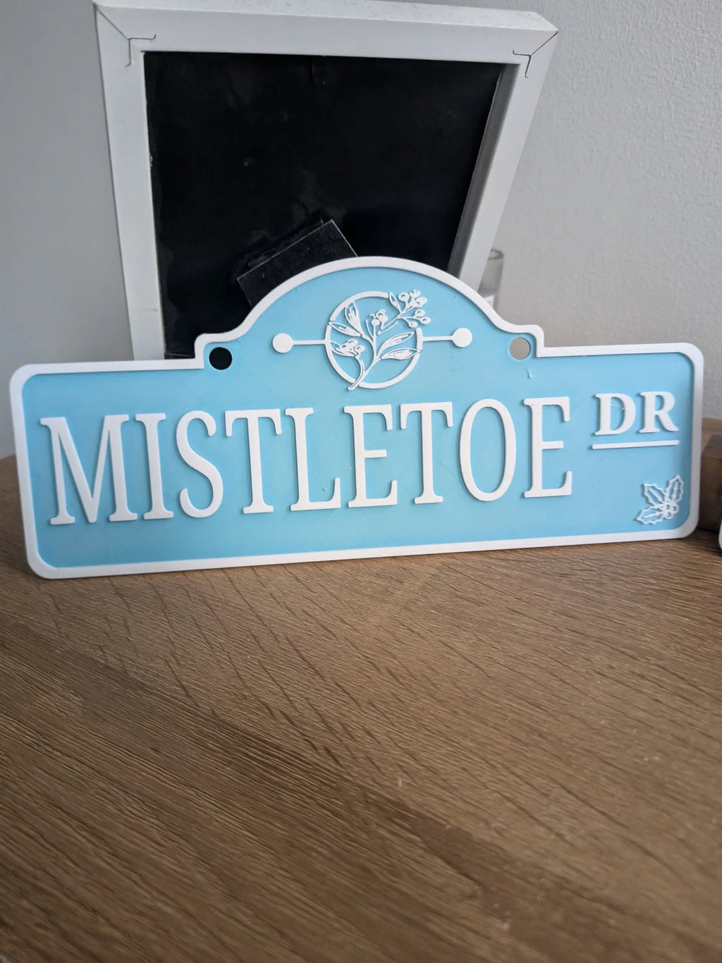 Festive Christmas Street Signs 9 inches Long  - MISTLETOE DRIVE version