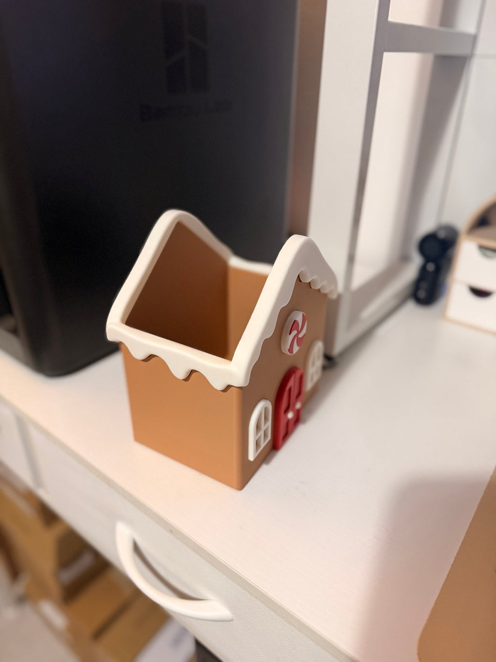 festive Gingerbread House Kitchen Utensil Holder