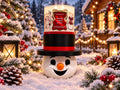 Christmas 3 wick Candle Holder - Frosty