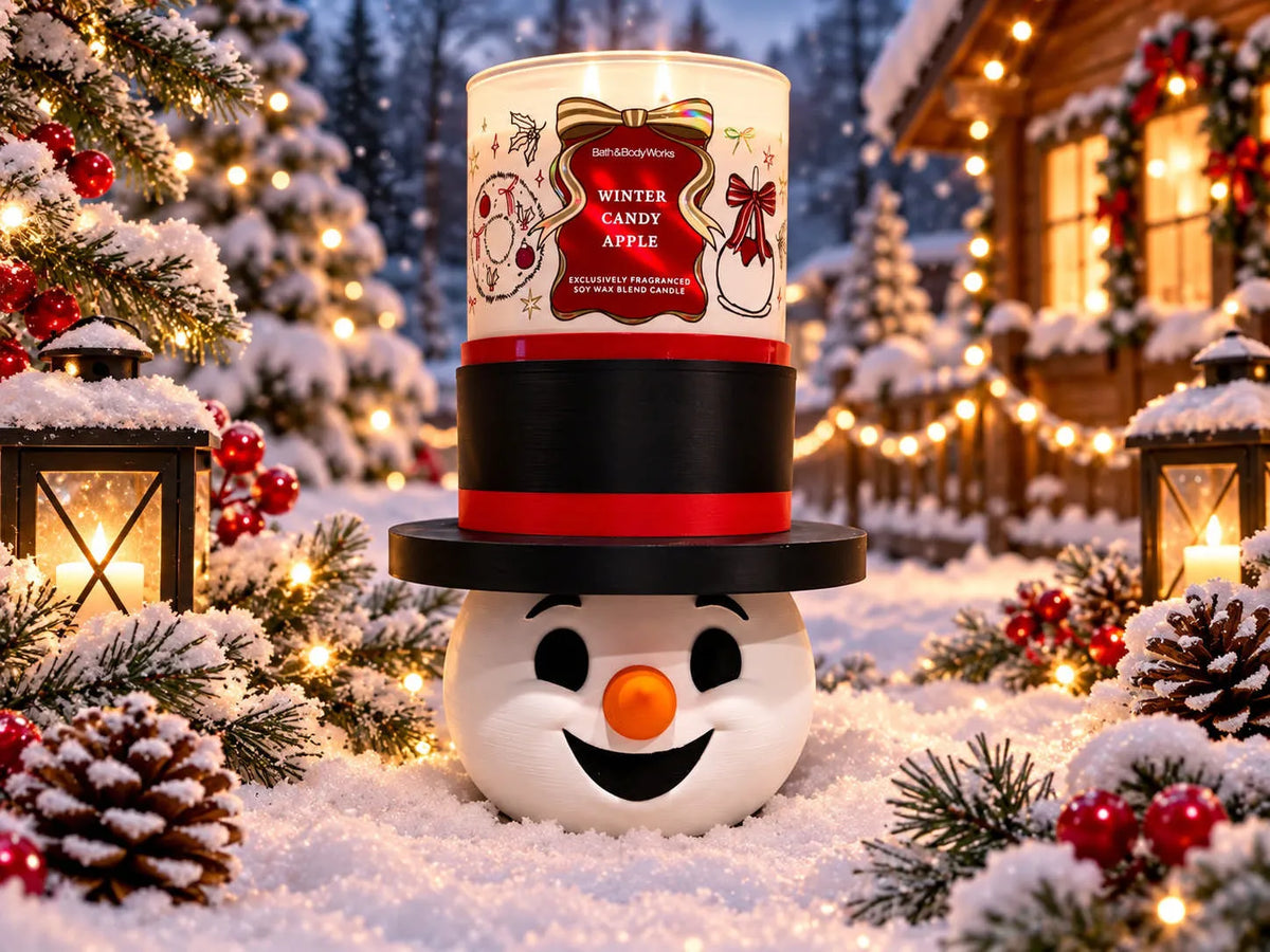 Christmas 3 wick Candle Holder - Frosty