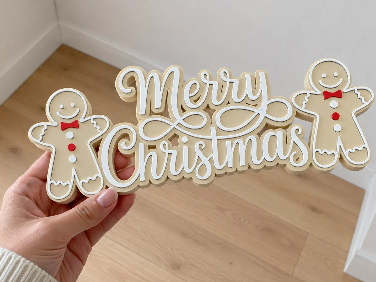 Gingerbread Merry Christmas Freestanding - 9-1/2 inches