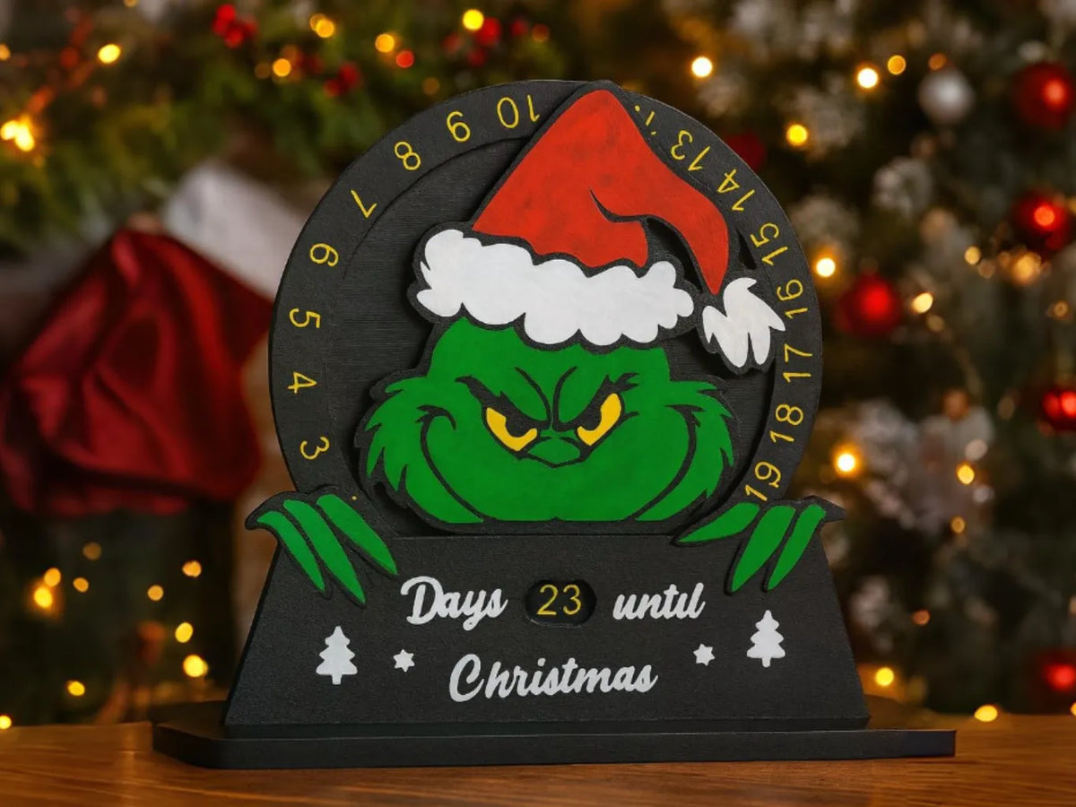 Christmas Countdown Calendar - Grinch version 9.5 inches