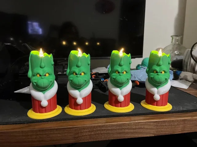 Christmas Tealight - The Grinch LED Tealight Holder 6" tall