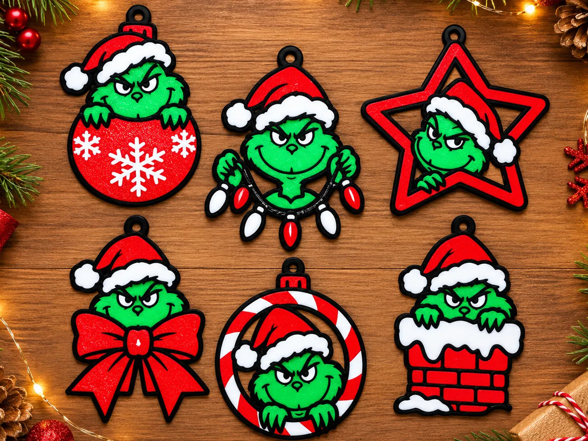 Grinch Christmas tree Ornament 6 pack