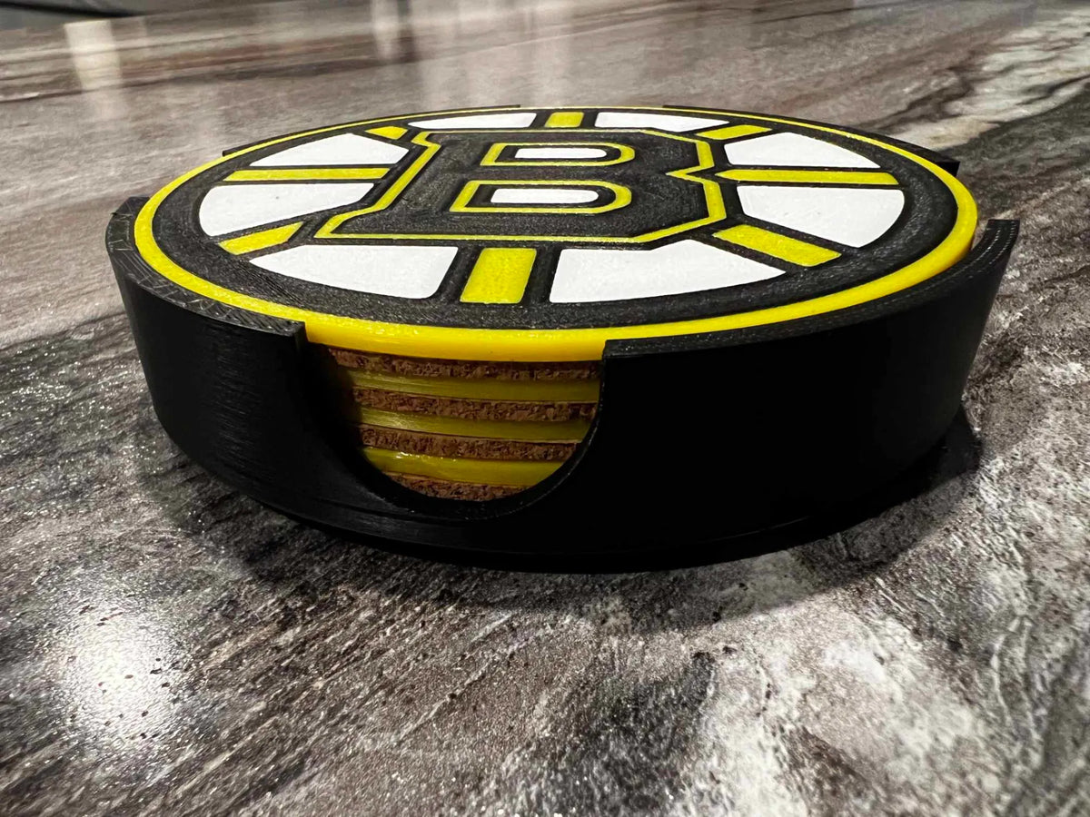 Bostom Bruins - Set of 4 Coasters and Holder