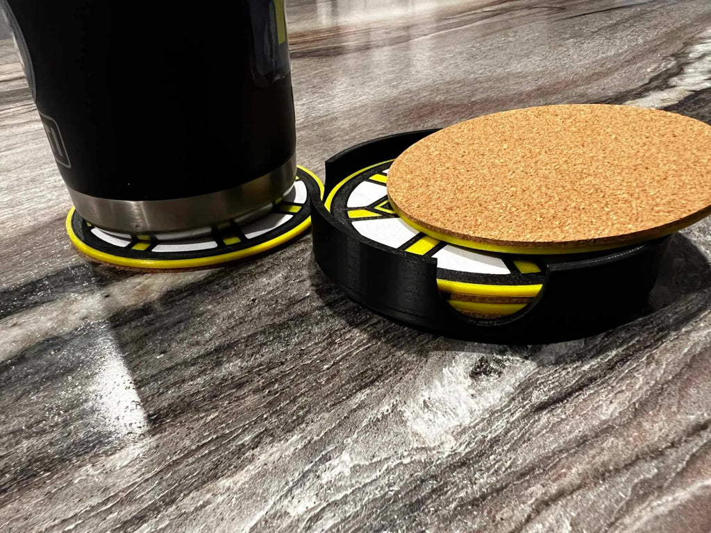 Bostom Bruins - Set of 4 Coasters and Holder