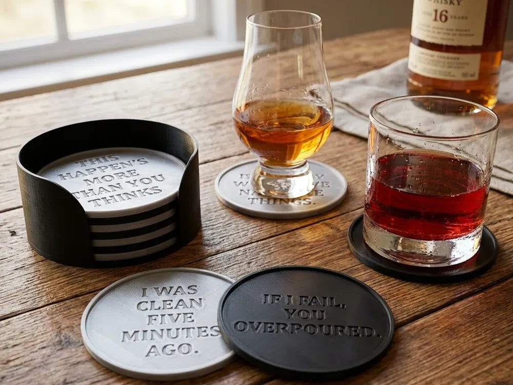 Drinking Sayings & Holder - 7 Piece and Holder