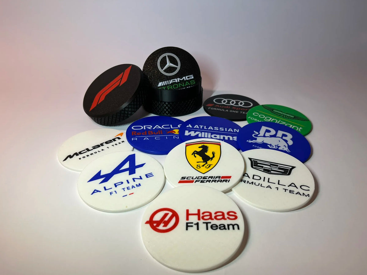 F1 Racing Team Coasters 4 pieces and Holder with Cork Backing - All 11 Teams Available