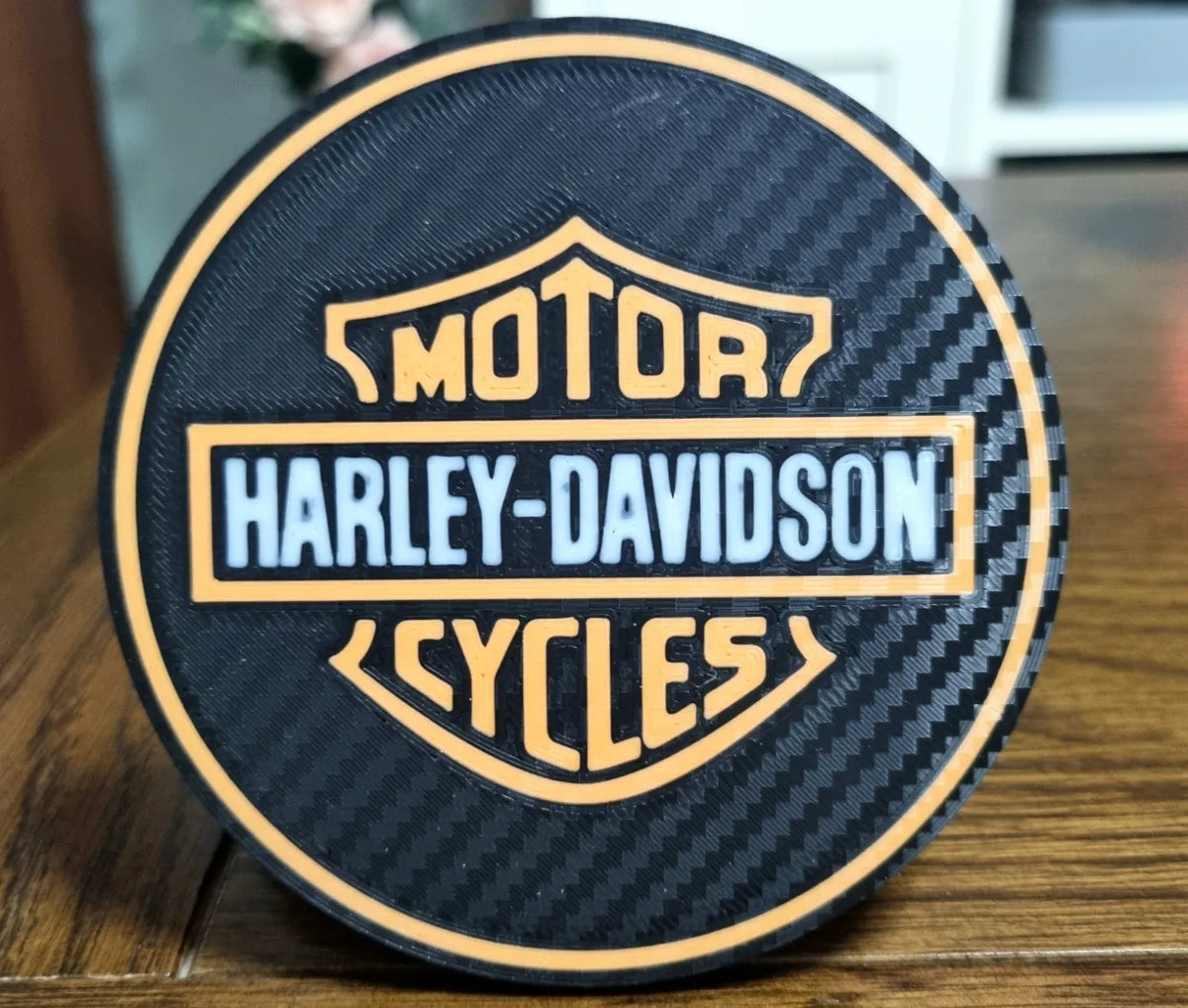 Harley Davidson Coasters with Holder and Cork Backing