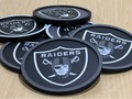 NFL - Los Angeles Raiders x 4 piece cork backed coasters with Holder