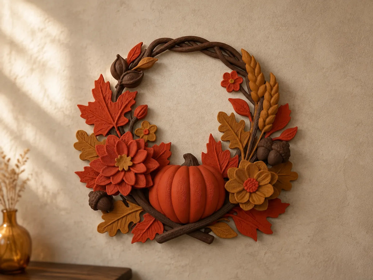 Décor - Autumn Pumpkin Wreath - 10 inches