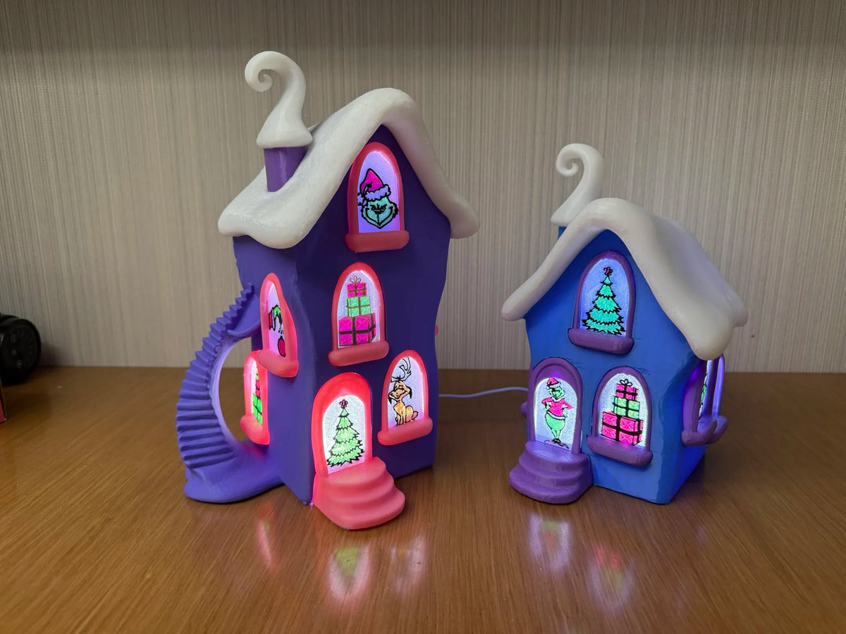 5 Piece Whoville Grinchmas Christmas light up village.3mf