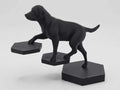 Dog walking up floating steps Suspended Dog - 6 inches