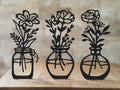 Décor - Spring flowers in vases -  set of 3 each 6 inches tall or any size up to 10 inches