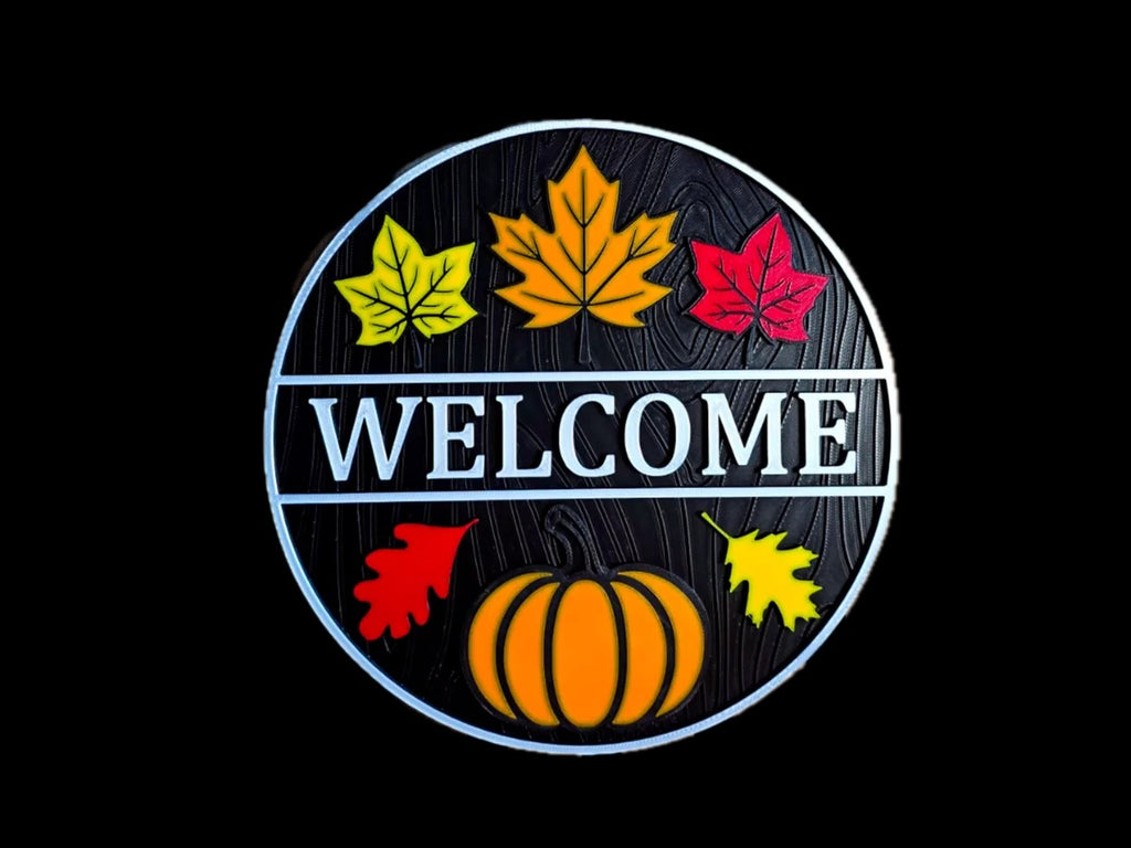 WELCOME Autumn Round sign - 10 inches