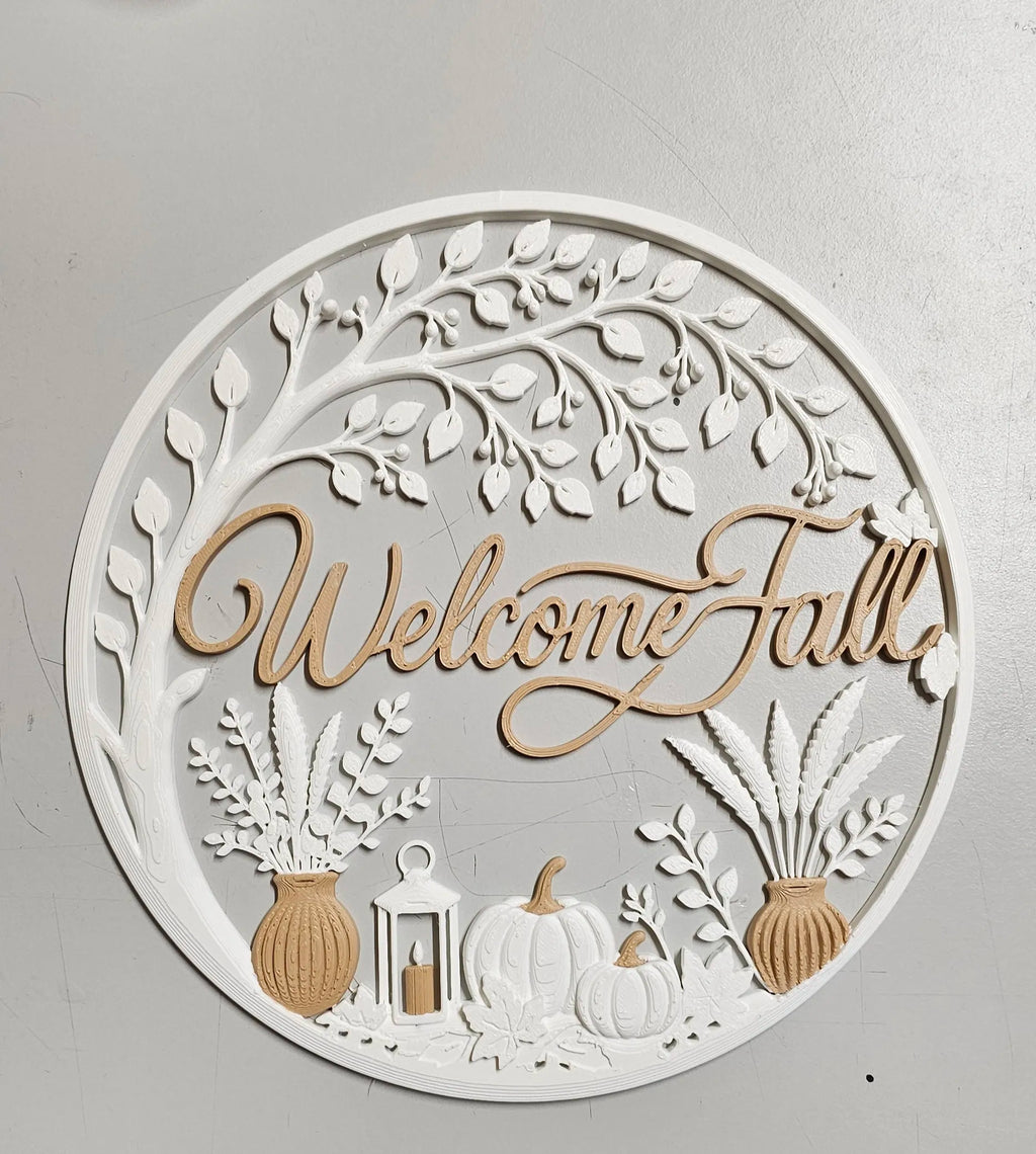 Welcome Fall - Autumn door & wall art - 8 inches
