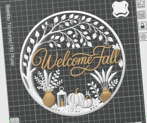 Welcome Fall - Autumn door & wall art - 8 inches