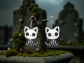 Earrings - Cat Skeleton - Nickel Free