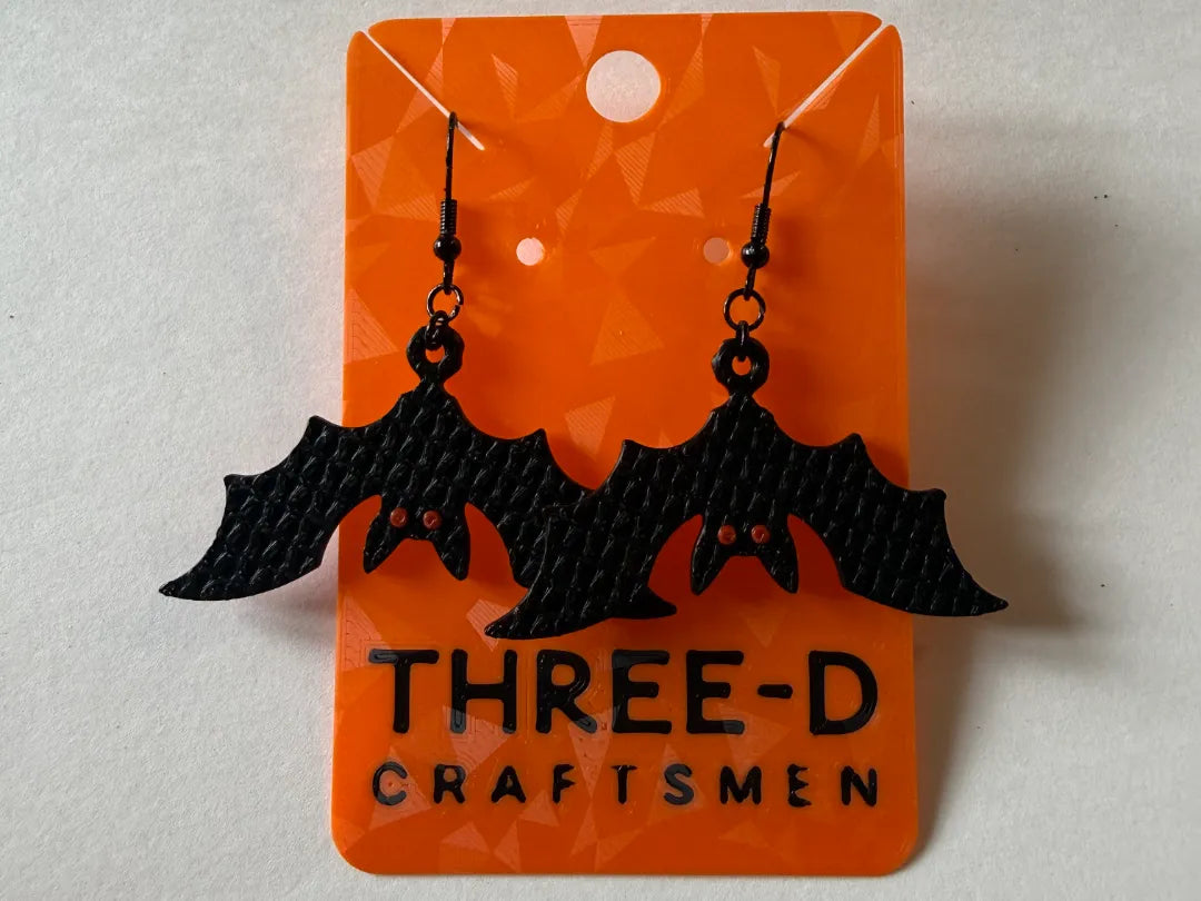 Sleeping Bat Earrings - Nickel Free
