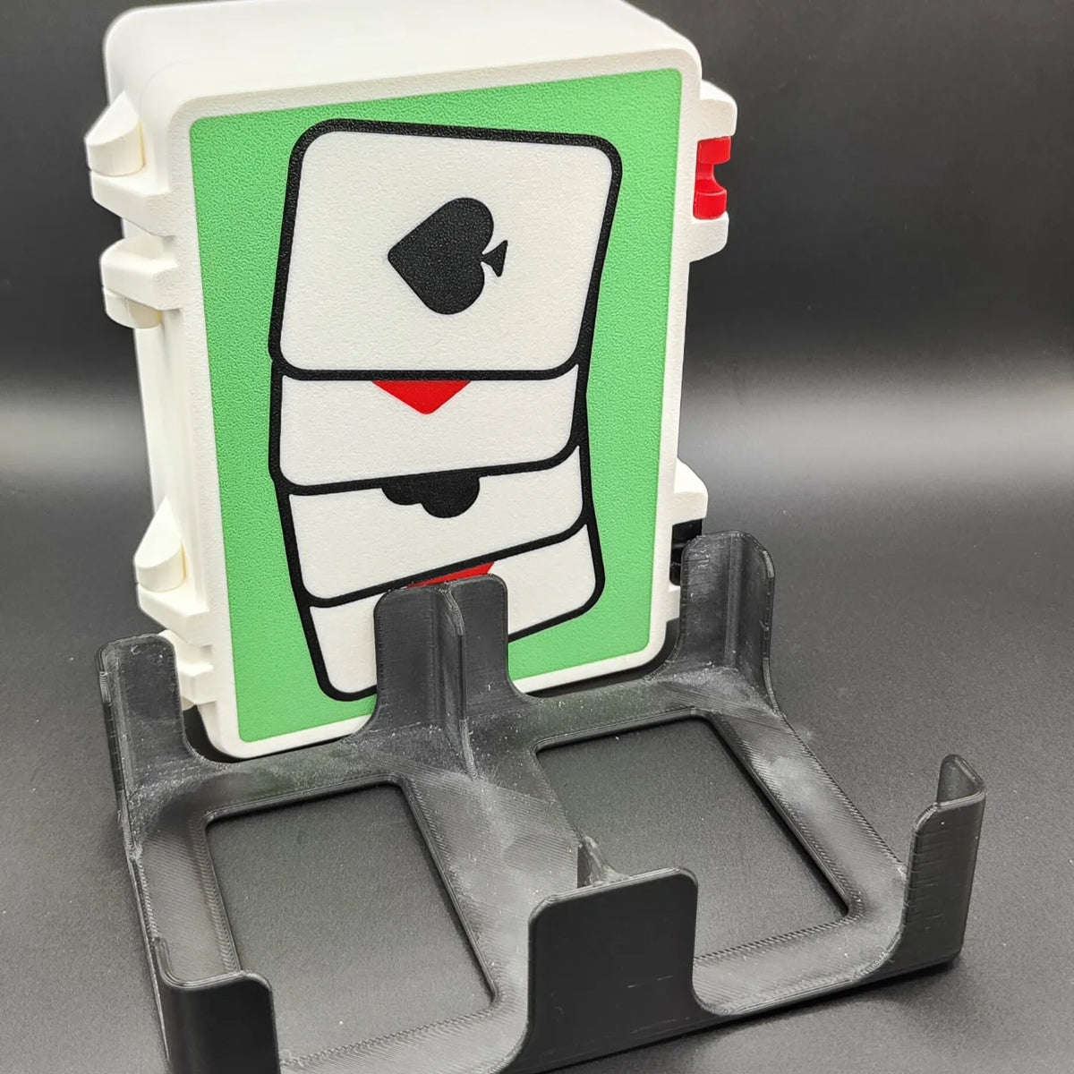 Games - 3 Deck Card Holder with insert and Snap Lock Box w/ paper & pencil holder