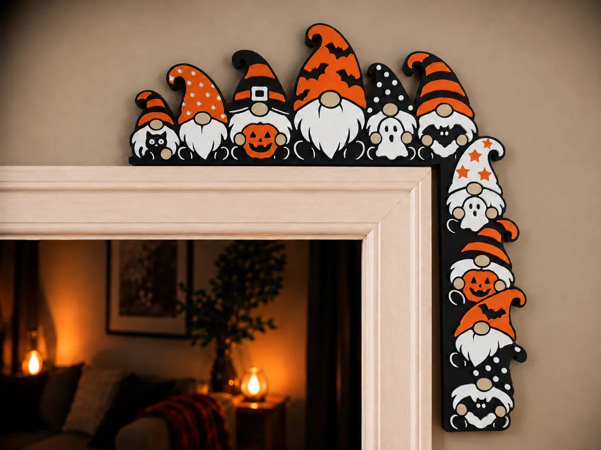Halloween Gnome Door Frame Corner Decor 9.5" inches in Left or Right