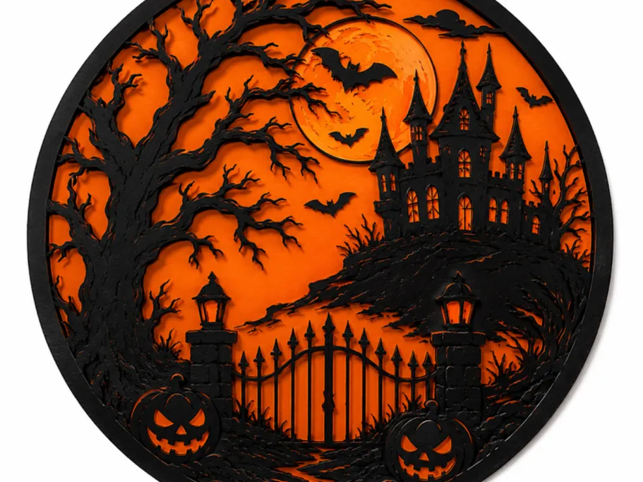 Halloween - Halloween Haunted House Wall Art