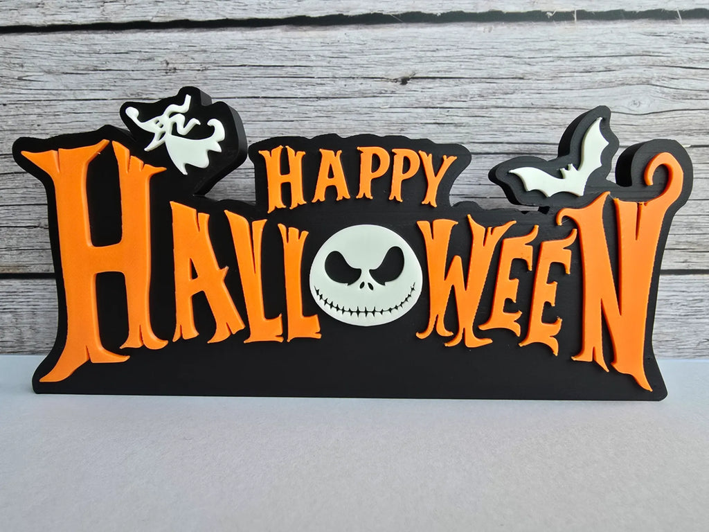 Jack Happy Halloween Sign - Free Standing - 10 inches long