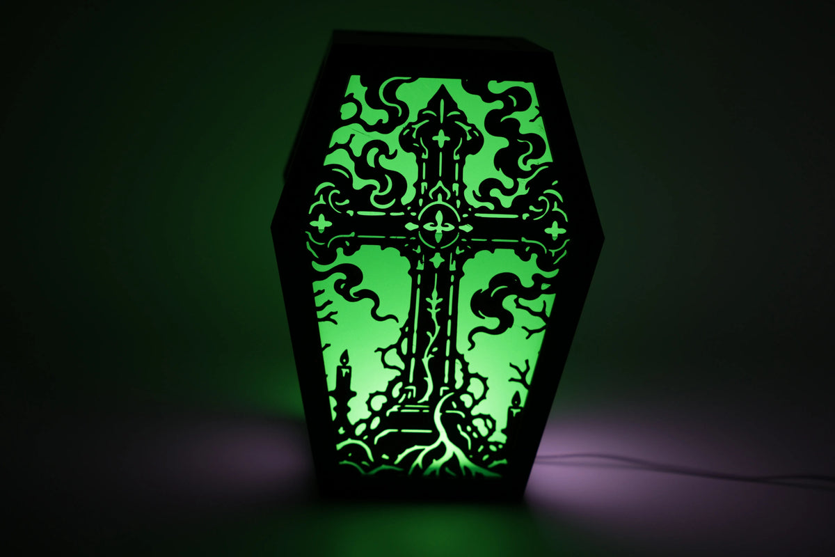 Halloween - Modular lantern coffin Tealight or LED Lamp option