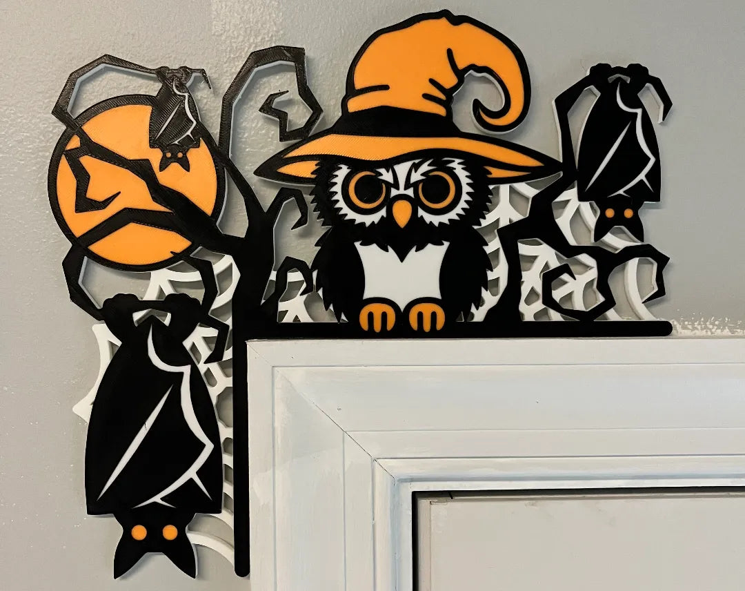 Halloween Owl and bats  Door Frame Corner - LEFT or RIGHT Available