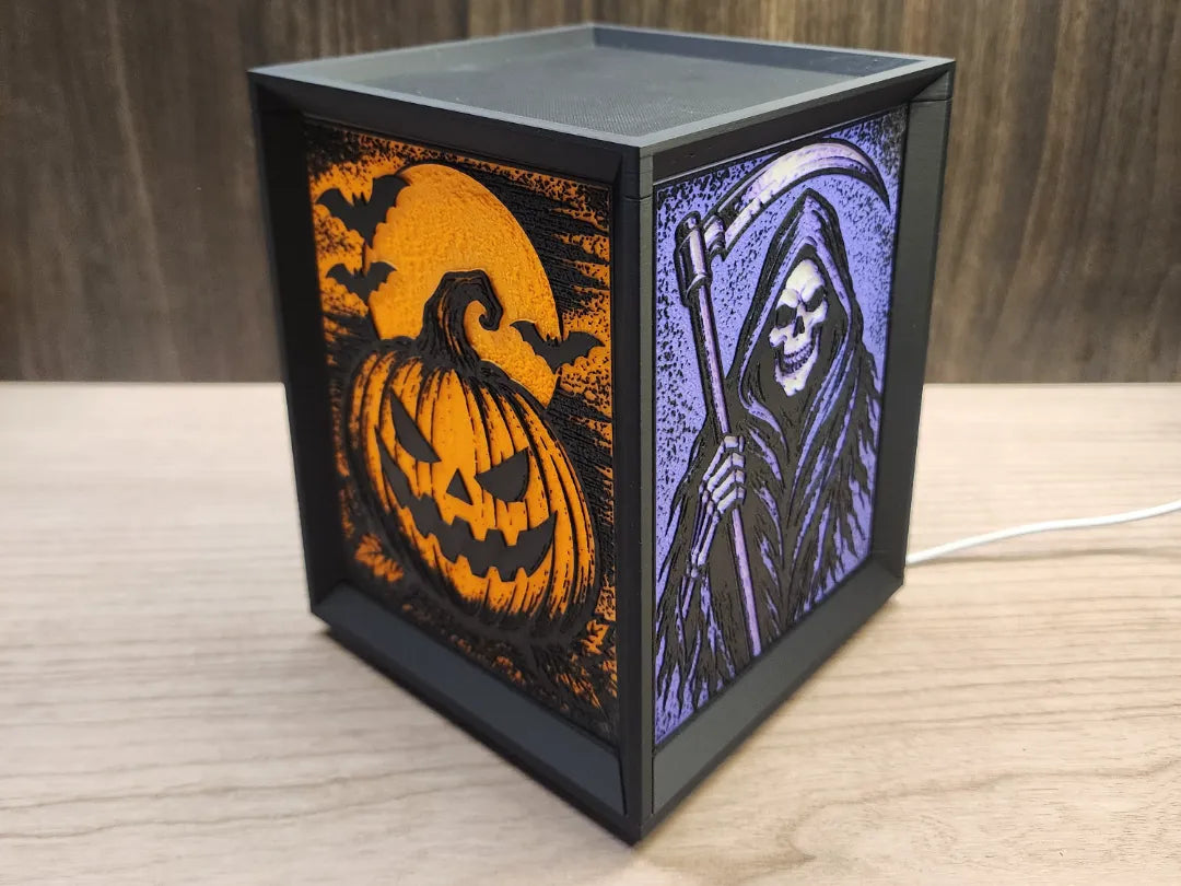 Halloween -Rotating Lithophane Lantern w/ Halloween inserts
